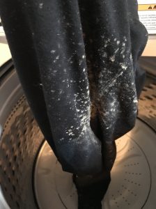 Dirty pants in the washing machine